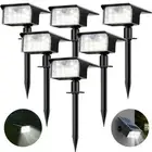 Solar Spot Lights Outdoor Motion Sensor, [6 Pack/62 LED]3 Modes Solar Landsca...