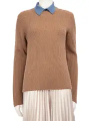 Brown Wool Knit Sweater