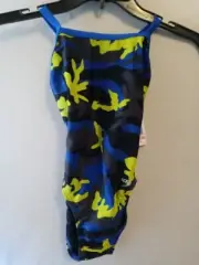 Speedo Women's Pro-LT Camo Squad Flyback Swimsuit Size 22 Speedo Blue