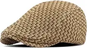 [Fasbys] Newsboy Cap Mens Womens Ivy Cabbie Hunting Hats Summer Peaked Visor Golf Sun Hat Flat Driving Cap, Style170-ck, One Size