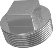 (Solid Aluminum) 6" NPT Square Head Pipe Thread Plug