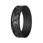 ROQ Silicone Wedding Flower Ring - Black by ROQ for Women - 11 mm Ring