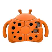 Samsung Galaxy Tab A7 Lite 8.7 T220 T225 2021 Kid Ladybug Case - Heavy Duty Shockproof Cover with Kickstand Orange