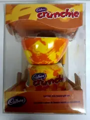 Cadbury Crunchie Ceramic Twin Fondue Gift Set with 2 Luxury Forks -New