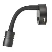 Narva 12V Black Interior Lamp With Touch Switch & 2A USB Socket - 87475