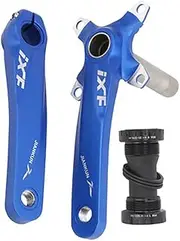 Bike Crankset, Mountain Bike Crank Arm 104BCD Hollow Integrated Left and Right 4 Claws Crank Arm for MTB 170mm Aluminum Alloy Crank Arm Set Threaded Bottom Bracket