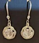 RYZE CZ White Frost CZ Sterling Silver fish hook Dangle Earrings