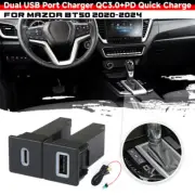 Dual Switch Button USB-C PD + USB-A QC3.0 2 Ports For Isuzu D-Max Mazda BT50 (for: Isuzu)