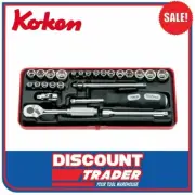 Koken 2201AM 1/4″ Square Drive Socket Set 25 Piece 6 Point Metric & SAE Imperial