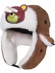 Kids Trapper Hat Ushanka LED Bear Headlamp Winter Cap Children Fleece Corduroy