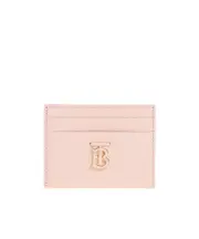 TB-plaque leather card case One size Nude