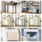Oikiture Console Table Marble Table Particle Table Ultra Long Entryway Table