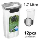 12x Fresh/Dry Food Airtight Container Tub Kitchen Storage Box Cereal Vege Jar