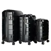 Olympus Artemis Hard Shell ABS+PC Luggage Set in Jet Black (3 Piece Set)