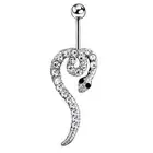 Fashion Women's Belly Button Navel Ring Silver Snake Body Piercing Jewelry H _pw