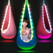 Light Up Pod Swing for Kids Offers Adjustable Effects, Sensory Swing Ideal fo...