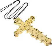 [ERINGOGO] Cross Charm Necklace for Halloween Cosplay Unisex Cross Pendant Decor with Creative Design for Religious Occasions and Unique Styling