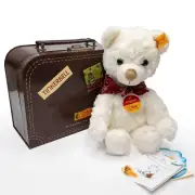 2004 Steiff Japan-Only Tinkerbell White Teddy Bear in Suitcase #022739