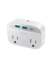 Anker Portable Outlet Extender 2xAC outlet 30W USB C Port Dual USB Foldable Plug