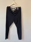 Savage X Fenty Womens Mesh Black Lingerie Open Crouch Back Leggings Size 3x NWT