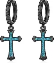 [Sbzxbt] Hoop Earrings for Men Women 925 Sterling Silver Cross/Ankh Earrings Jewelry Gifts for Men Women