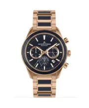JACQUES LEMANS Men Eco-Drive Casual Watch Classic Dress Black Dial Waterproof Ro