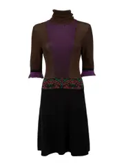 Knitted Turtleneck Knee-Length Dress