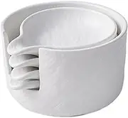 Cuencos Salsa SOJA Stackable Seasoning DishCeramic Household Dipping DishSimple Snack Dish with Storage Bucket(White)