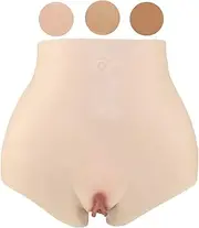 [FSYH] Crossdresser Vagina Panties Silicone Hiding Gaff Boxer Briefs Camel Toe Control Thong for Crossdresser Transgender Shemale,Ivory Brown,Without Hair