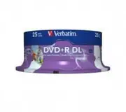 VERBATIM DVD+R DL 8.5GB 25Pack of White Wide Inkjet 8x