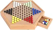 Wooden C se Checkers Set with Storage Drawer ren Adults Ch Board Game Acrylic Marble One Size