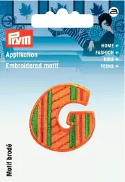 Patches Letters Aufbügelflicken Application Strap G Orange/Colourful 3x 3cm