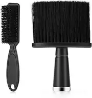 2-Piece Barber Brush Set - Hair Clipper Cleaning Brush & Soft Neck Duster for Brushing Off Hair Around Neckline & Ears
