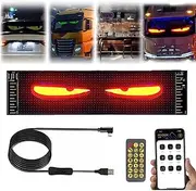 Devil Eyes Light for Trucks, Large Dynamic Devil Eye LED Lights Soft Screen for Trucks Window, LED Eyes for Trucks, DIY Programmable Car Dynamic Devil LED Eyes with Remote Control 16 * 32