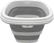Folding Bucket, Car Wash Pail, Col lapsible Cleaning Container, Compact Design, Lightweight Build, 5L 1 Piece, Grey, Ideal for Camping, Laundry, Travel Use