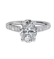1.75 Ct Oval Natural Moissanite GRA Engagement Bridal Ring 14K solid white gold