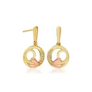 Welsh Clogau 9carat 9k Multi Tone Gold & Diamond Tree Of Life Earrings RRP £630