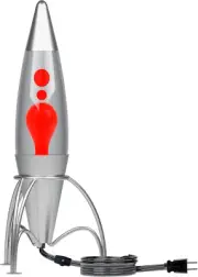Rocket Lava Lamp 17" Red Wax – Retro Motion Light – Aluminum Base