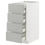 METOD / MAXIMERA base cb 4 frnts/2 low/3 md drwrs, white/Havstorp light grey, 40x60x80 cm