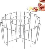 Air Fryer Rack - Stainless Steel Kabob, Cooking Spit Holder | Vertical Grilling Tool for Chicken Bacon Skewers, Meat Holder for Preparaz
