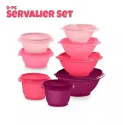 Tupperware Servalier 8 Piece Set. Hues Of Pink