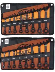 Klein Tools Metric & SAE 69408MG & 69408G 16 Piece Ratcheting Box Wrench Set