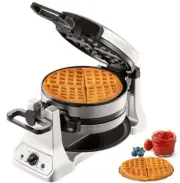 VEVOR Round Waffle Maker 1400W 2-Layer Rotatable Non-Stick Waffle Iron 120V-SALE