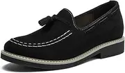 [FLIOZY] Men's Genuine Leather Slip-On Casual Penny Loafers Invisible Height Increasing Shoes Oxford Leather Dress Shoes