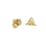 2 Gold Plated Sterling Silver Flower Bead Cap Beads 8mm #97097