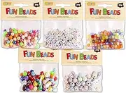 30 X 30g CRAFT FUN BEADS - 5 ASSORTED DESIGNS - WHOLESALE BULK LOT DEAL