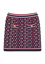 Balmain Kids Logo-intarsia Knitted Skirt (6 and 10 Years) - Navy - 10YR (10 Years) 10YR (10 years)