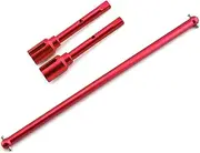 Oimzzr Aluminum Center Drive Shaft Propeller Shaft & Joint Cup Replacement for Tamiya TT02 Chassis 1/10 Remote Control s Car Upgrade Parts Kit Red