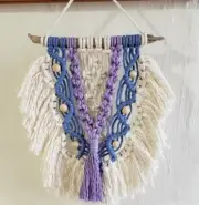 Handmade macrame wall hanging 13" x 10"