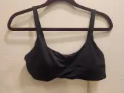 Aqua Brand Women's Black Square Neck Bralette Bikini Swimsuit Top sz M NWT 39-2